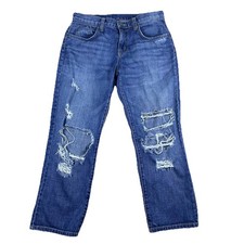 CarMar Los Angeles Womens Distressed Straight Jeans Size 26 Blue Denim USA-Made