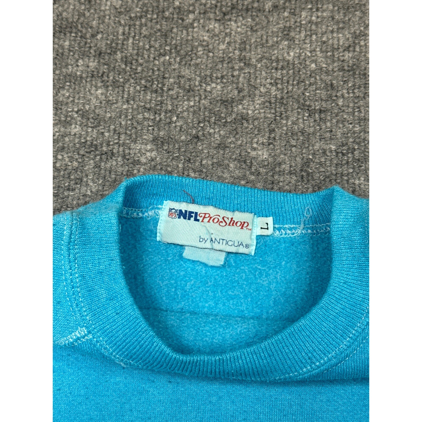 Vtg NFL Pro Shop Antigua Los Angeles Rams Crewneck Sweatshirt Teal Large image 3