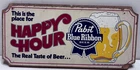 Vintage 1984 Pabst Blue Ribbon Happy Hour Beer Advertising Wall Sign Bar Decor