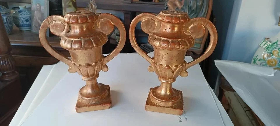 Paire de supports de palmes en bois doré datant de la fin du XVIIIe siècle, péri - Photo 2/4