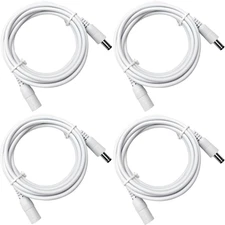 4 Pack 6Ft 2M DC Power Extension Cable, 4PCS DC 12V Power Adapter Extension Cord