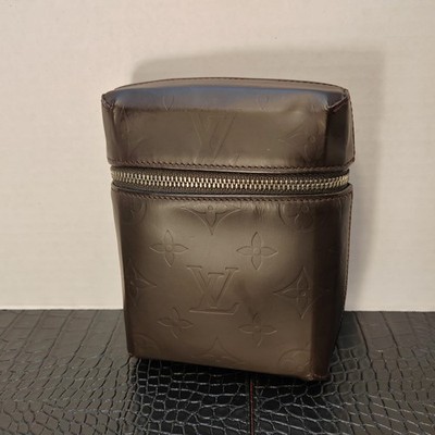Louis Vuitton Monogram Mat Brown Travel Toiletry Case Cosmetic Pouch LV LM0070