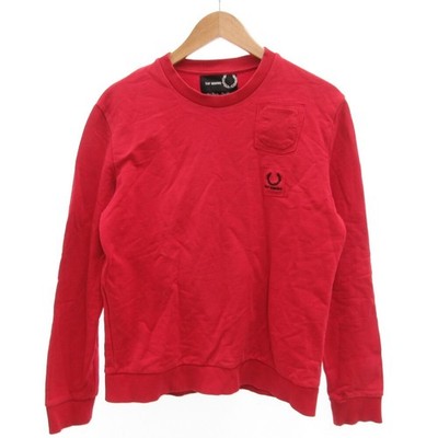 Mens FRED PERRY FRED PERRY RAF SIMONS Sweat Trainer Logo 38 Red JS GY11 Men s