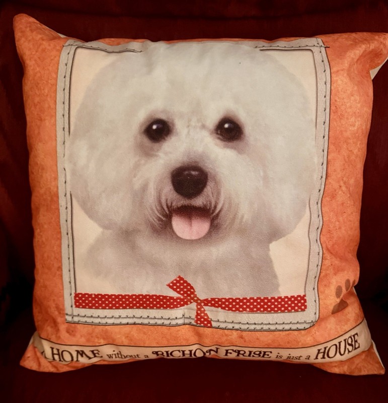 Bishon Frise 15” Decorative Pillow 