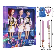 3PCS Gift Cosplay Kpop Demon Hunters Action Figures Mira Rumi Zoey Doll Toy SP