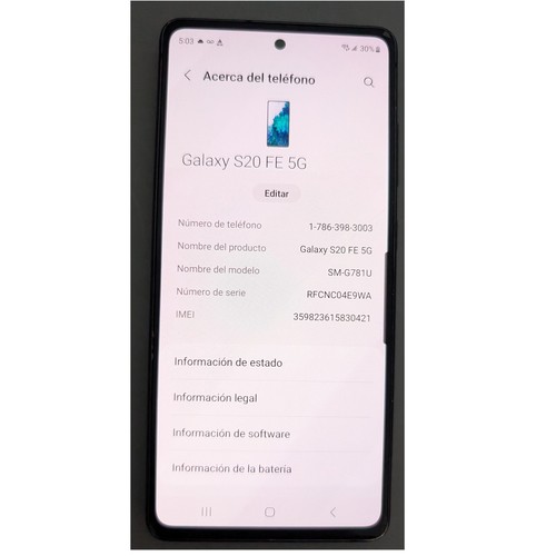 Samsung Galaxy S20 FE  5G- 128 GB Blue (T-Mobile) - Screen Cracked