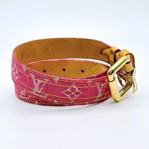 Louis Vuitton Gürtel M6925W Monogram Denim Rosa Designer Luxus Mode Accessoire - Bild 4 von 10