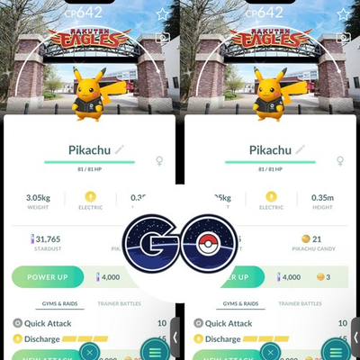 #ad Pokémon Go Shiny Pikachu Wearing Baseball Rakuten Mobile Park Miyagi Background $2.50