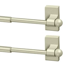 2 Pcs Magnetic Curtain Rods for Metal Door 28 to 48 Inch, 1/2" Multi-use Adju...