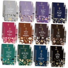 48 Pcs Christian Gifts Set Include 24 Bible Verse Spiral Notebooks and 24 Cross