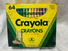 Vintage Crayola Crayons #64 Box Built In Shar...