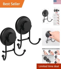 Rust-Resistant Suction Cup Hooks for Stylish Bathroom Organization, 2 Pack