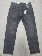 Levis Selvedge 502 30X 30 Big E Taper Denim Faded Black Mens Jeans