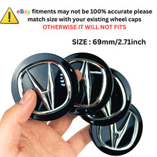 Fit For Acura Set Of 4 Black 69 Mm2.71 In Wheel Center Caps Fit For Acura Set Of 4 Black 69 Mm2.71 In Wheel Center Caps