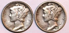 (2) Mercury Dimes - Fine/Very Fine - 1929D 1929S - #9576D