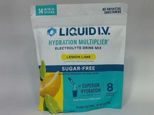 Liquid I.V. Sugar Free Hydration Multiplier Electrolyte Drink Mix Lemon Lime