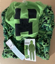 MINECRAFT PAJAMAS WITH HOOD SLEEPWEAR Size CHILD LARGE NEW