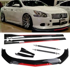 For Hyundai Veloster Front Bumper Lip Splitter Spoiler Glossy Black Red Body Kit