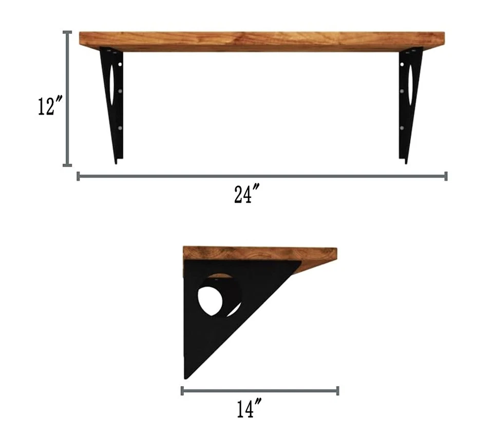 Mesa de parede industrial rústica, mesa de jantar, madeira de pinho suporte de parede... - Imagem 3 de 4