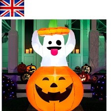 Image of Spooky 5 FT Inflatable Ghost with Bright LED Lights for Halloween Outdoor Fun