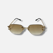 Cartier Women's Gold CT0466S Geometric Sunglasses Shades Size 58-17-145
