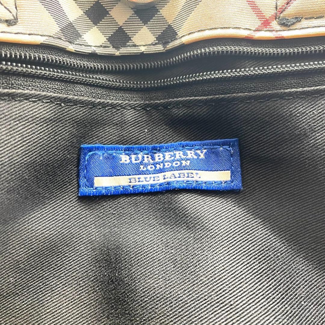 Burberry Blue Label Nova Check Tote Bag Black Beige Canvas Shoulder Bag New thumbnail 13