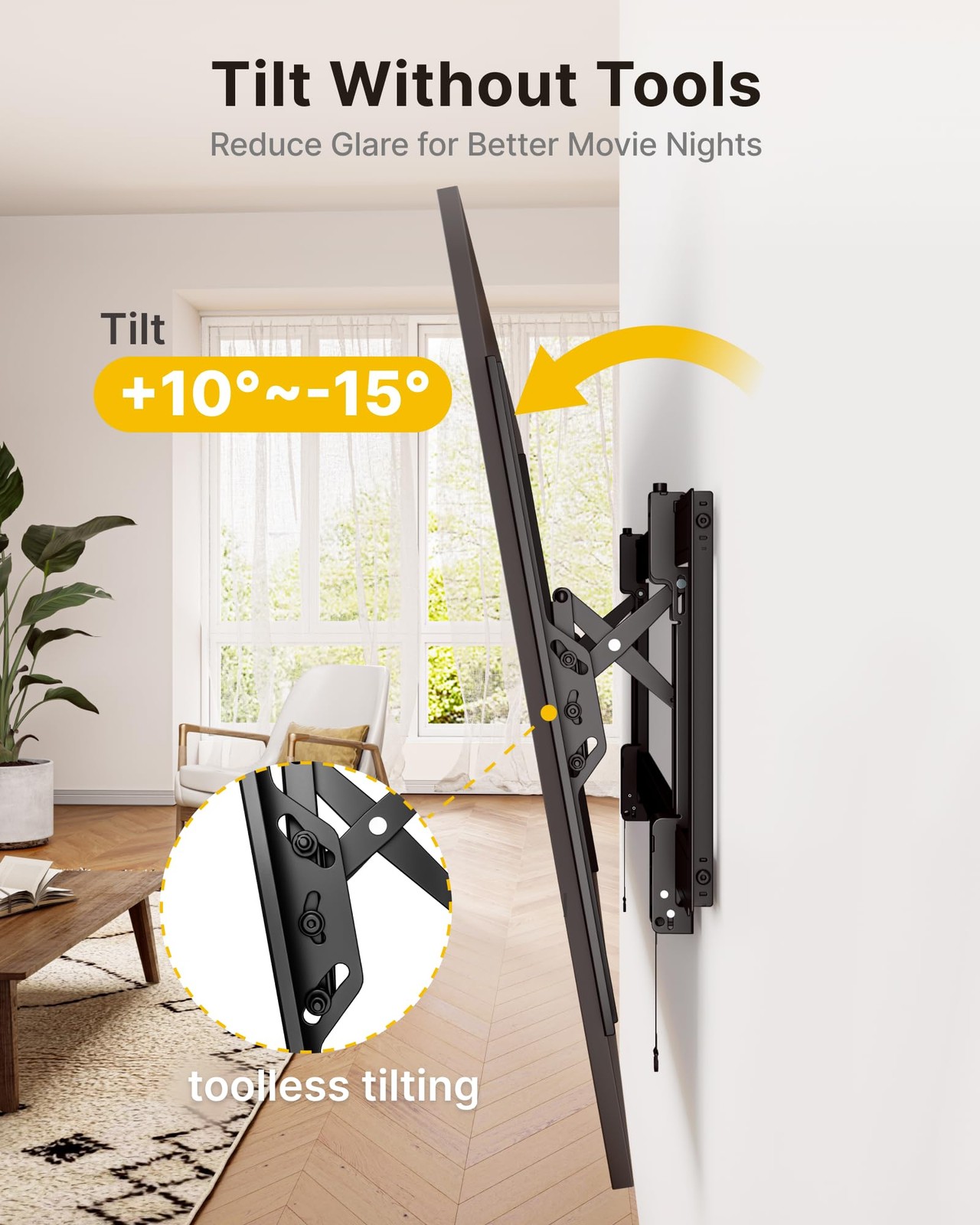 Heavy Duty Tilting TV Wall Mount for 55–105" Large TVs up to 200 lbs – Low Pr...