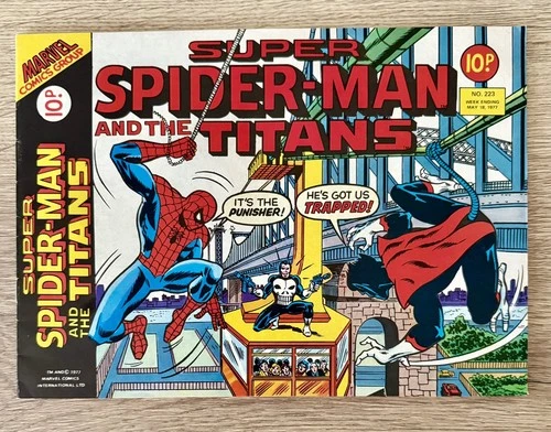 Super Spider-Man and the Titans #223 May 18th 1977 Vintage Marvel U.K. - VF
