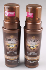 2 Jergens Natural Glow Instant Sun Light Bronze 6 oz Sunless Tanning Mousse New