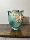 Roseville Art Pottery Green Clematis Vase 107-8 6 3/4 By 8 1/8