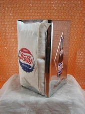 PEPSI COLA Vintage Metal Rectangular Upright Double Sided Napkin Dispenser