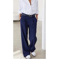 AYR The Headliner High-Rise Pleated Wide Leg Trouser Pants
