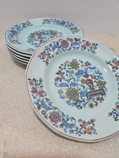 Adams Calyx Ware Saraband 6" Bread Plate Red and Light Green SET OF 6