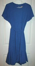 VTG 1980s WAYNE DIAMONDS RUN DRESS CRINKLE FLAPPER SHORT SLEEVES SHOULDER PADS