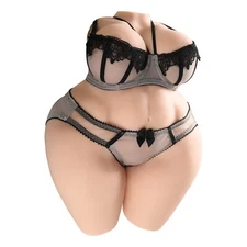 Half Body Silicone Soft Sex Doll Fat Ass with Jelly Breast TPE Life Size Sex Toy