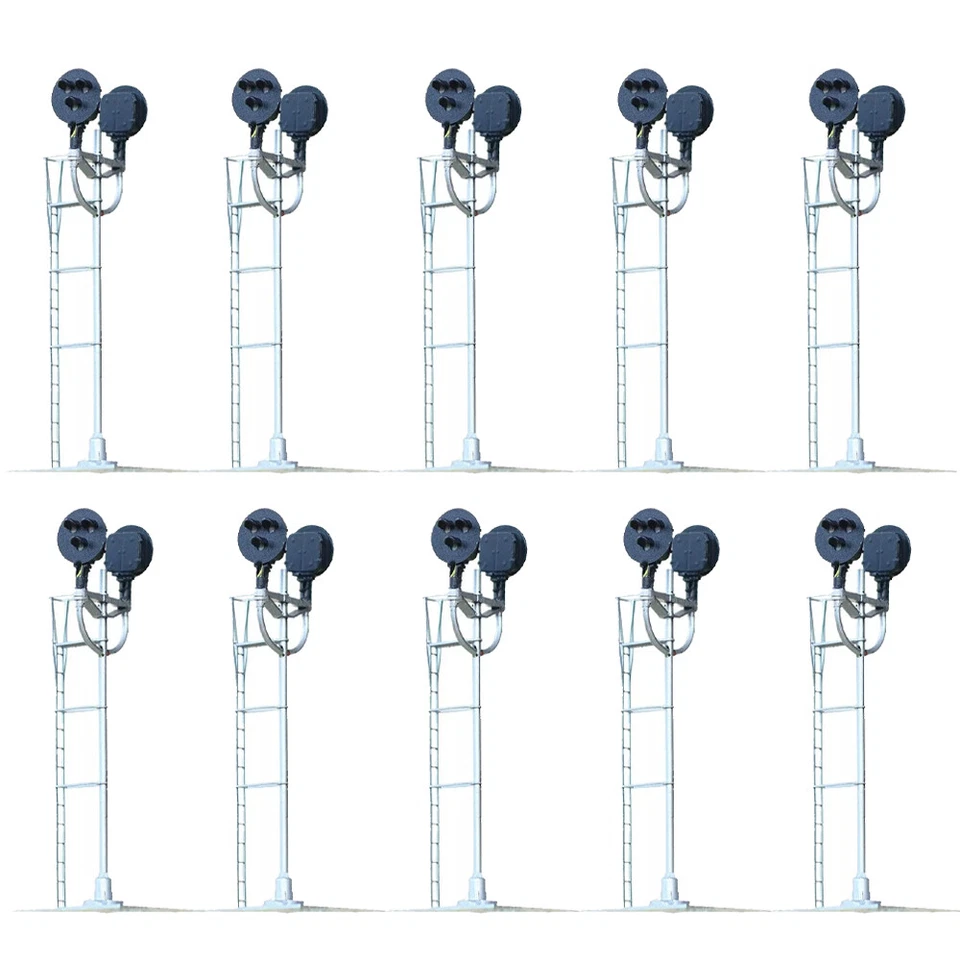 10pcs HO Scale Model Tri-Lights Block Signal Fine Made Metal 2 Opposite Targets - Image 2 of 4