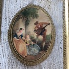 Vintage Italian Florentine Gold Gilt Wall Plaque Courting Couple Made In Italy — photo 7