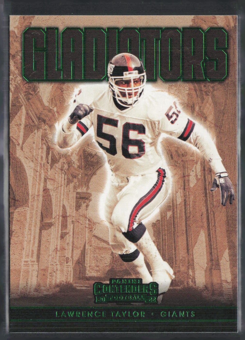 2022 Panini Contenders #GLD-LTA Lawrence Taylor Gladiators Emerald Giants