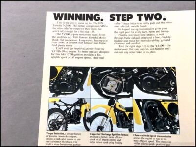 1979 Yamaha YZ100 YZ 100 Motorcycle Dirt Bike Vintage Sales