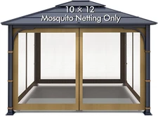 Gazebo Universal Replacement Mosquito Netting - 10' X 12' 