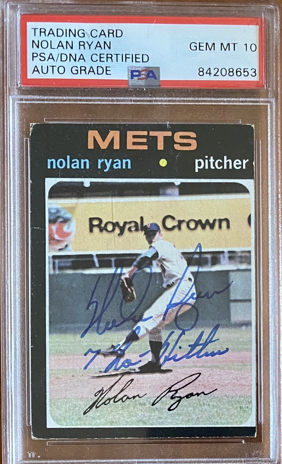 👍Nolan Ryan PSA/DNA Gem MT 10 Signed And Inscribed 1971 Topps Baseball Card👍