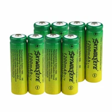 Skywolfeye 14500 Battery 1200mAh 3.7V Rechargeable Cell Smart Charger Lot