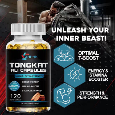 Natural Testosterone Booster - Increase Energy,Improve Muscle Strength 120 Pills