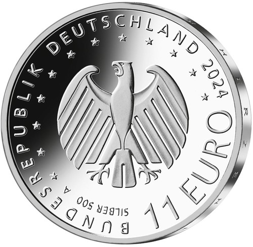 11 Euro Münze Deutschland 2024 Fußball Europameisterschaft EM PP Spiegelglanz AG - Bild 4 von 4