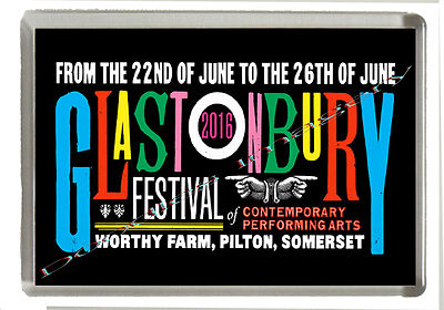 Glastonbury Festival Juni 2016 Kühlschrankmagnet - JUMBO 90 mm x 60 mm Größe