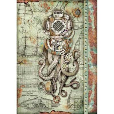 Reispapier-Motiv Strohseide-A4-STAMPERIA-Ocotopus-DFSA4435