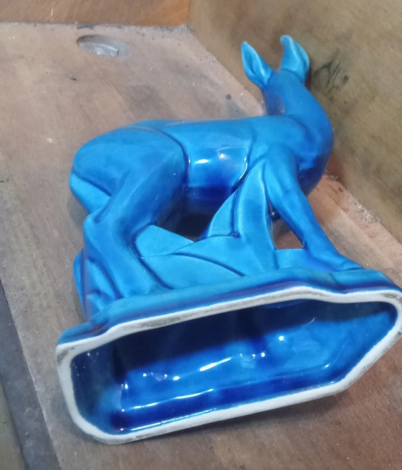 Statuette Sculpture ANTILOPE bleu art deco 1930 Charles Lemanceau St Clement - Photo 3/4