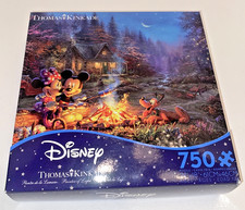 Thomas Kinkade Disney Mickey Minnie Campfire 750 Piece Puzzle
