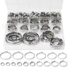 117PCS 16 Sizes Single Ear Hose Clamp, 304 Stainless Steel Ear Clamp Kit(5.3-48.