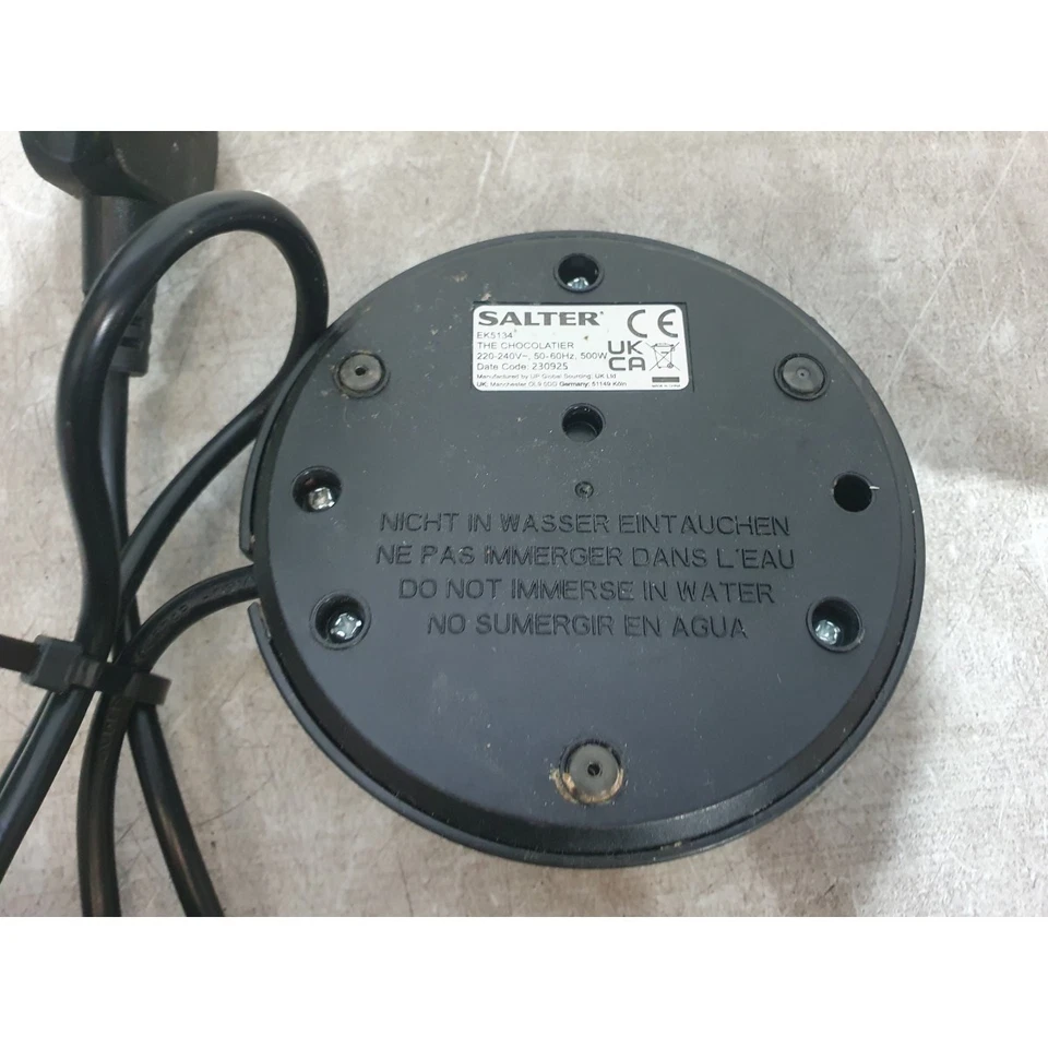 Unidad base Salter The Chocolatier EK5134 solo negra 500 W para máquina de chocolate caliente Foto 4 de 4